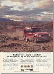 It's the Four Wheeler of the Year.  In some places, it's the only vehicle of the year.