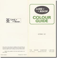 Land Rover Colour Guide - October 1971 - Outside